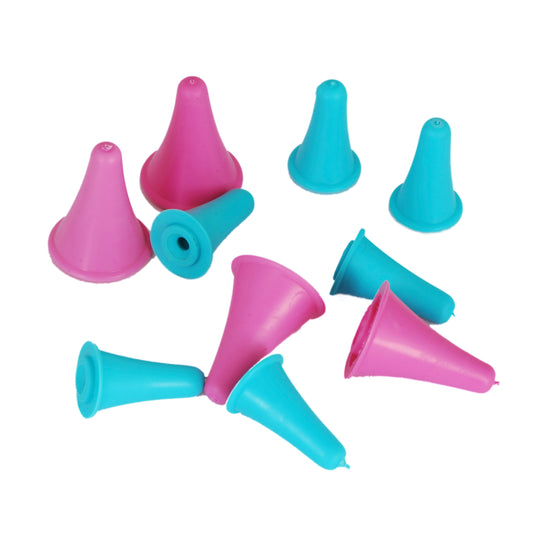 Rubber stick protectors, 4 pieces - Pink and turquoise