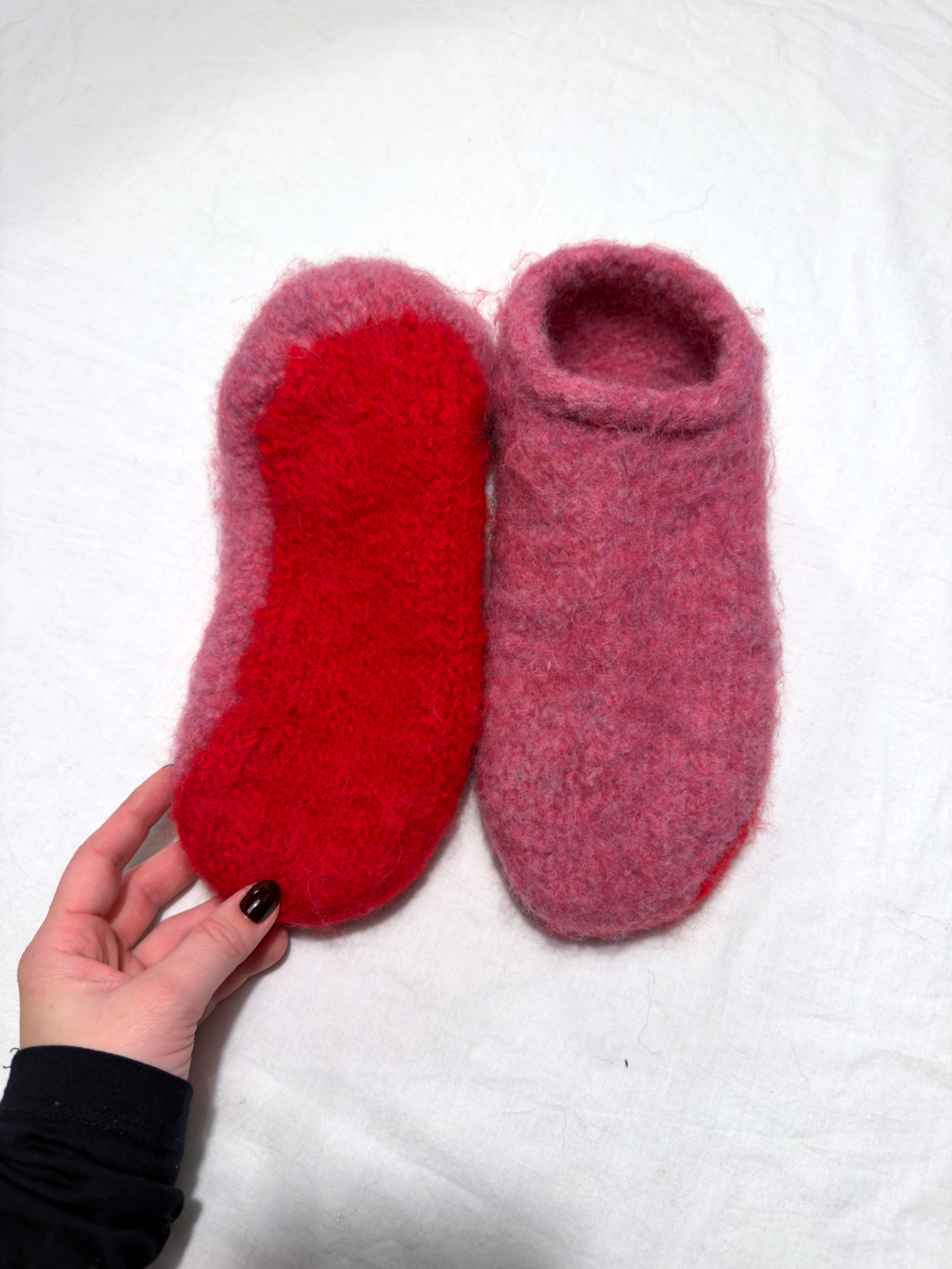 Emiliestøfler med to farger