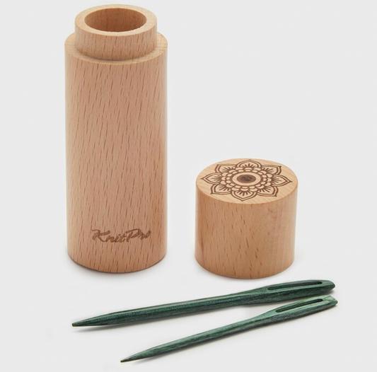 Darning needle in beech wood - blue-green