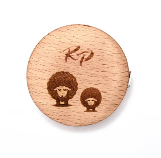Retractable measuring tape - round wood